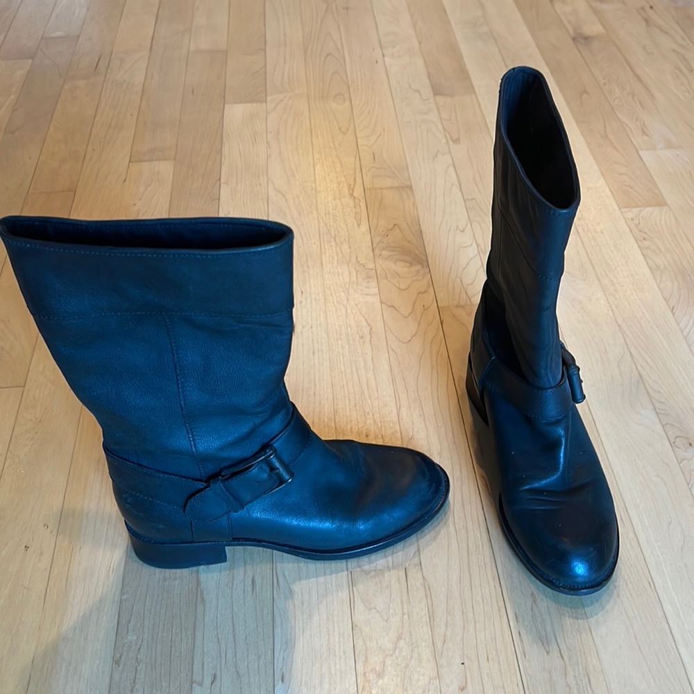 Black Cole Haan Boots w buckle